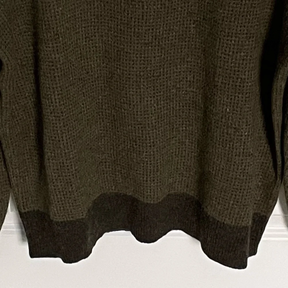 J. Crew Rugged Merino 1/4 Zip Black Gray Knit Pullover Sweater 47042